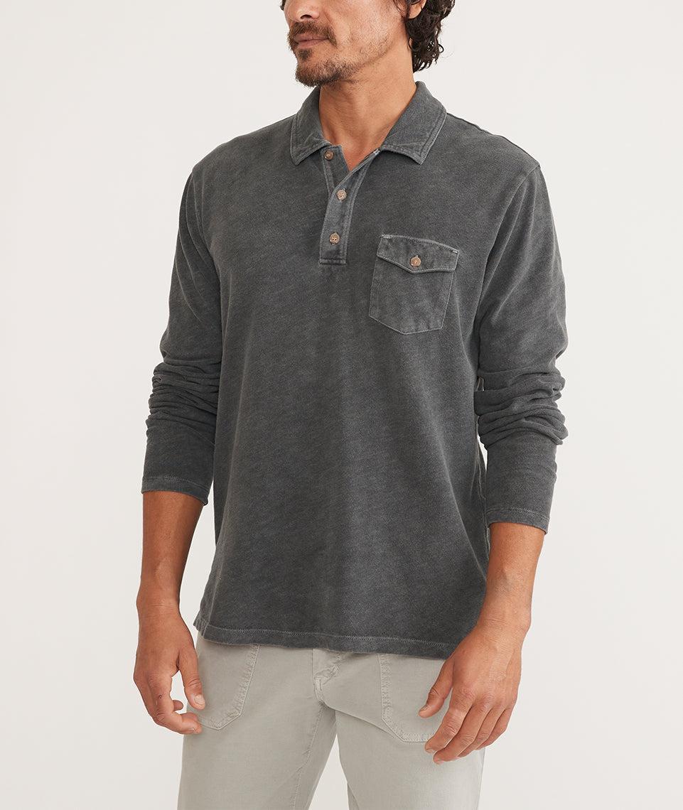 Vintage Heavy Slub Long Sleeve Polo Product Image