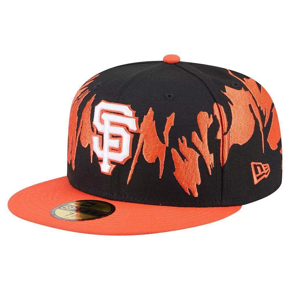 Men's New Era Black/Orange San Francisco Giants Retro Pattern 59FIFTY Fitted Hat,  Product Image