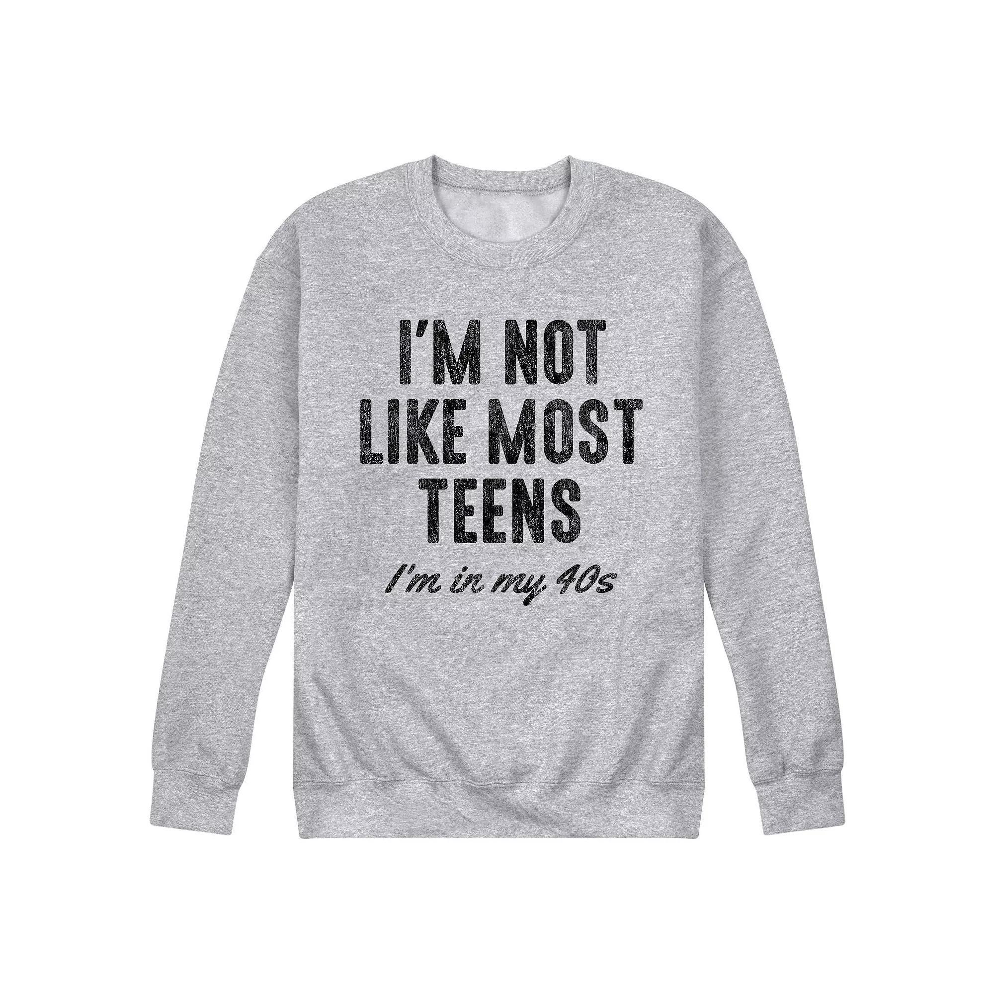 Men's I'm Not Like Most Teens Sweatshirt, Size: Large, Gray Product Image