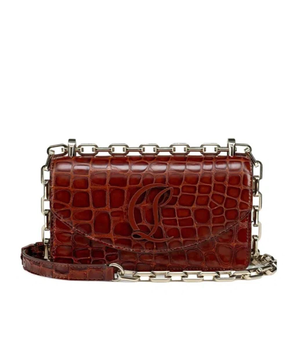 CHRISTIAN LOUBOUTIN Loubi54 Chain Crossbody Small In Brown Product Image