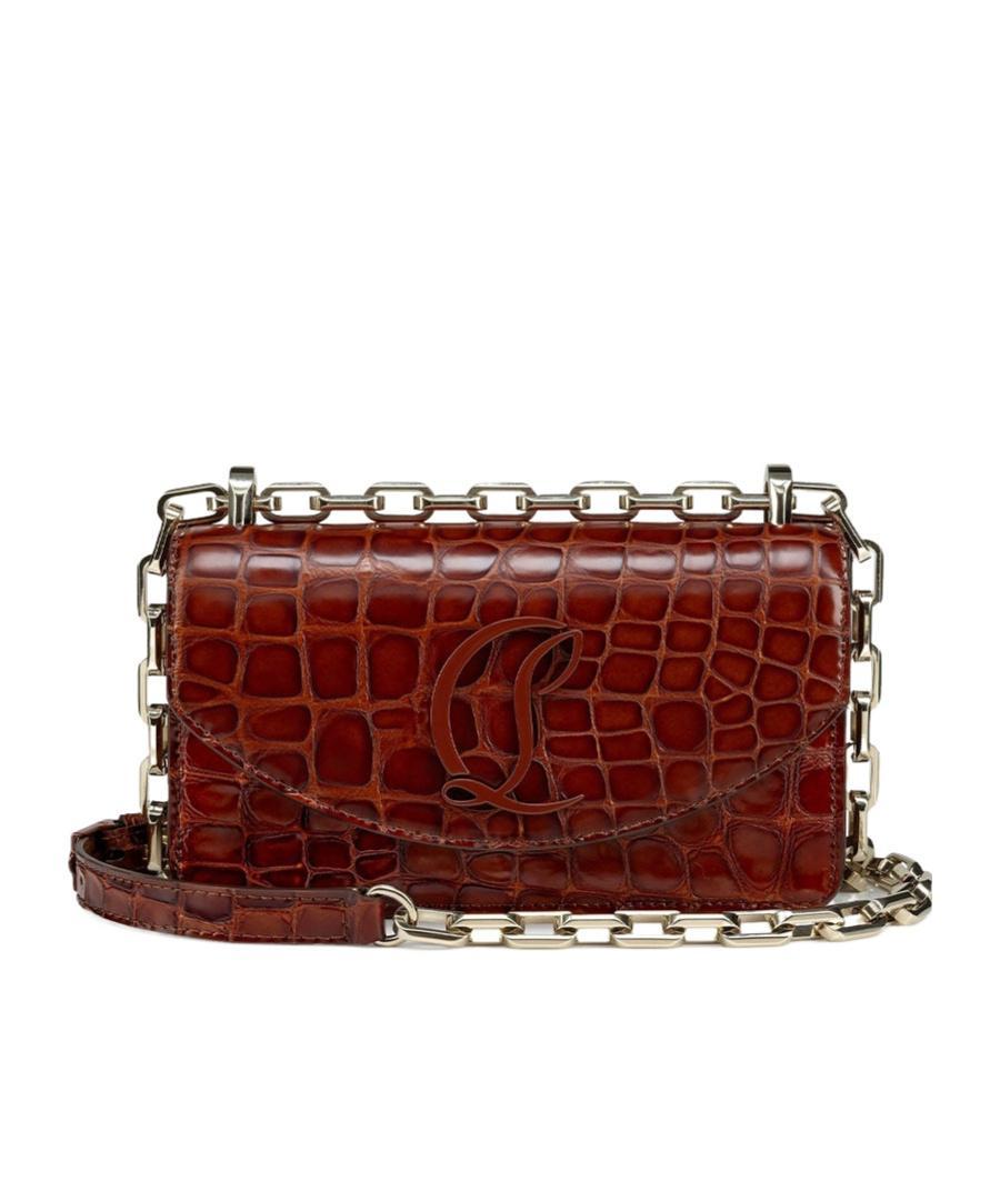 CHRISTIAN LOUBOUTIN Loubi54 Chain Crossbody Small In Brown Product Image