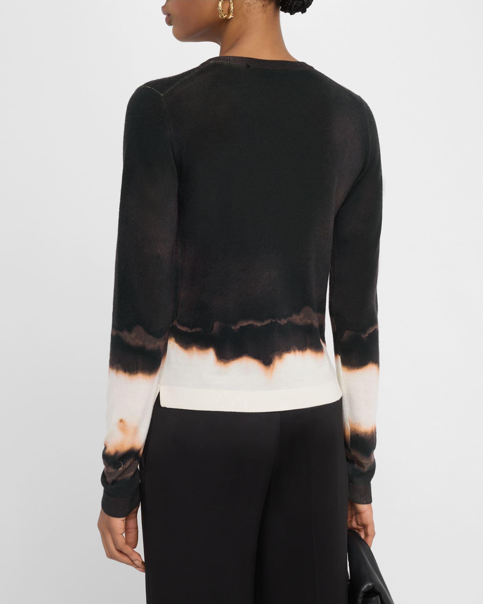 Burned Stripe Wool Crewneck Cardigan Product Image