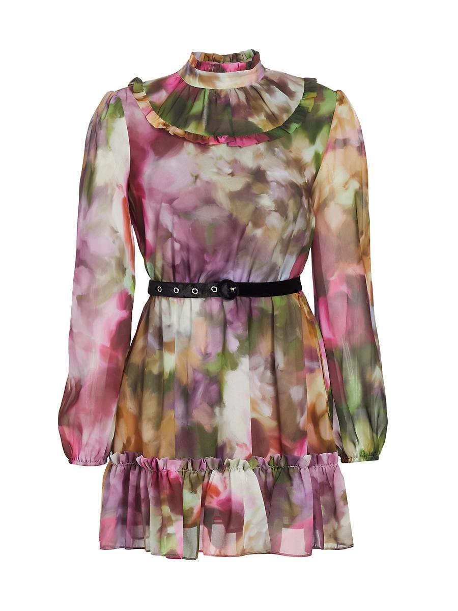 Womens Alex Floral Belted Minidress Product Image