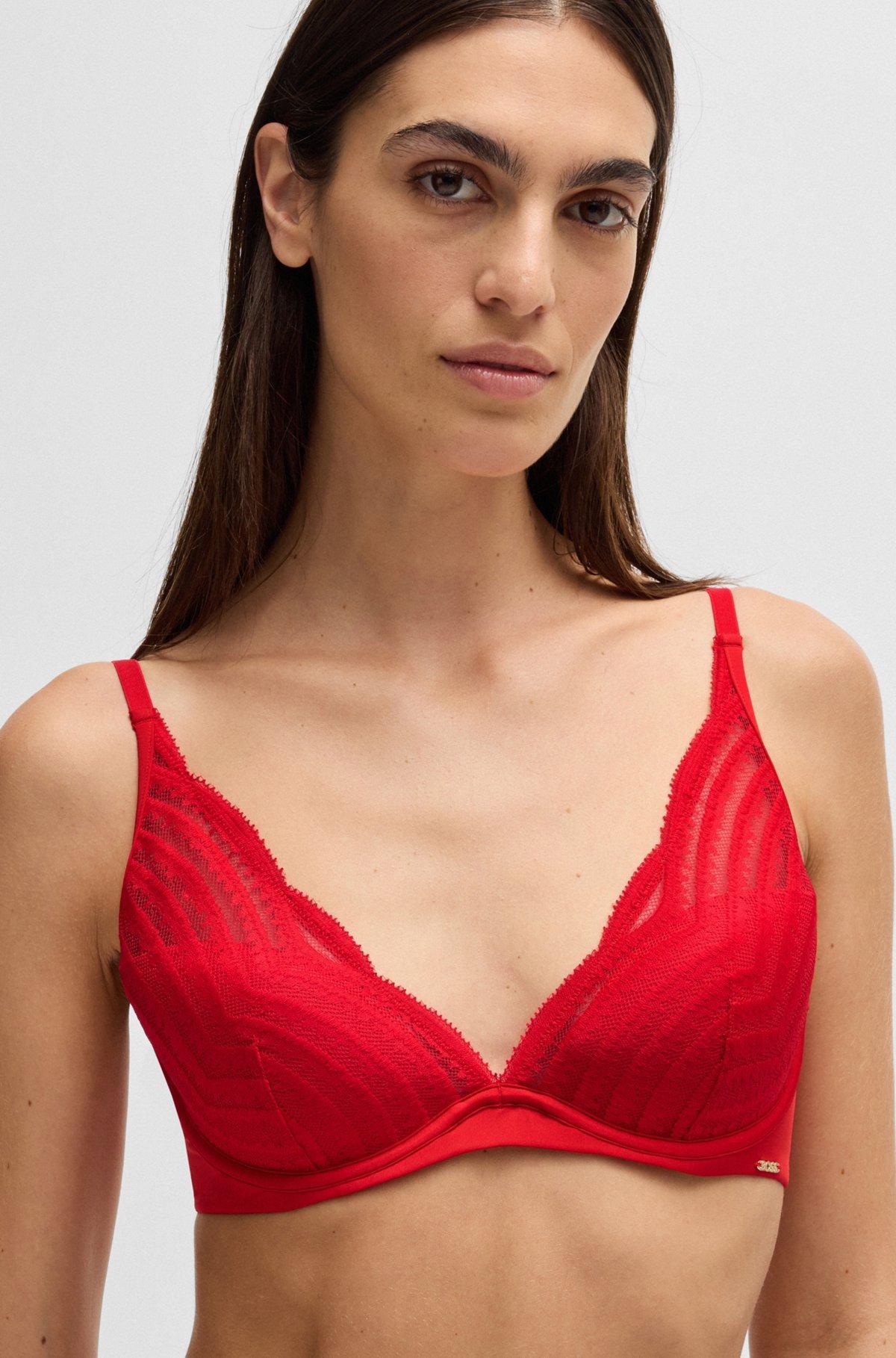 Underwired bra with padded cups and lace detailing Product Image