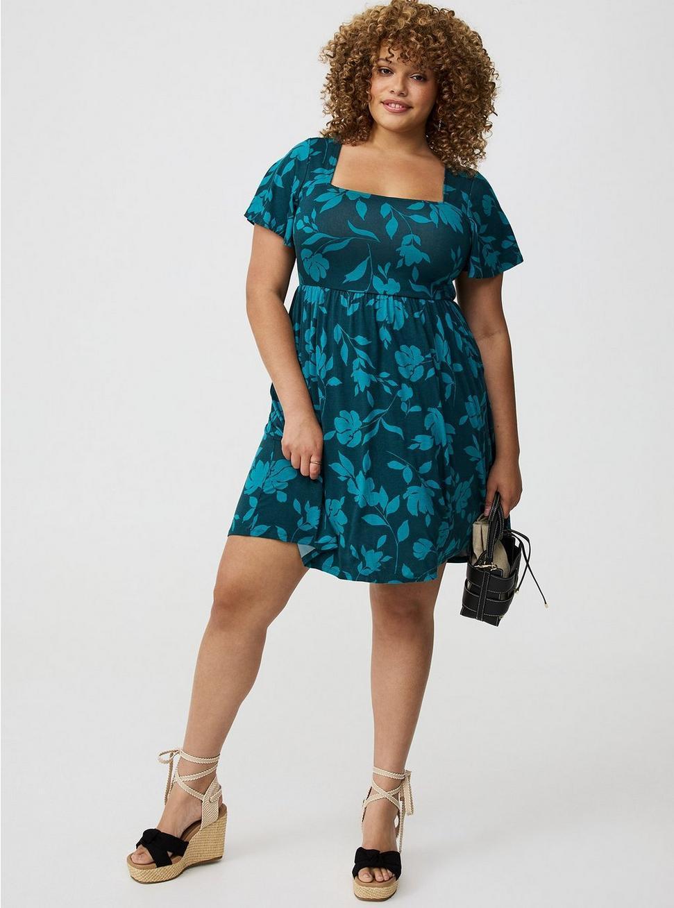 Mini Flutter-Sleeve Skater Dress Product Image