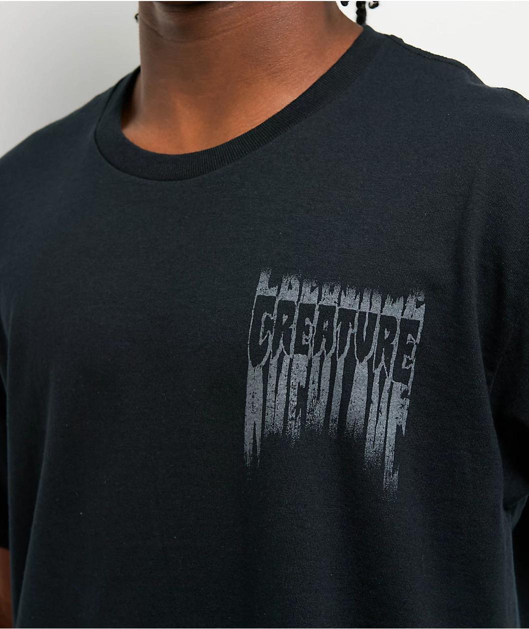 Creature Tattered Black T-Shirt Product Image