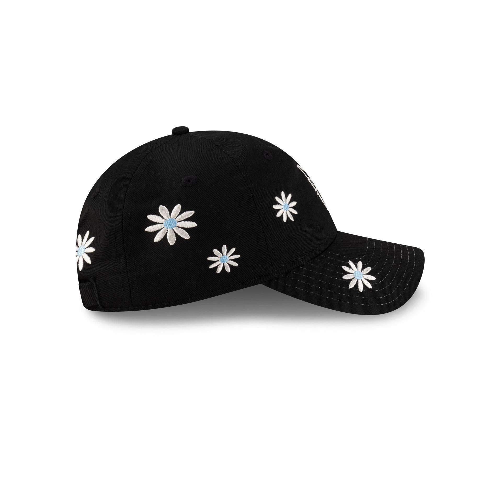 New Era Cap Flower Embroidery Black Denim 9TWENTY Adjustable Hat Male Product Image
