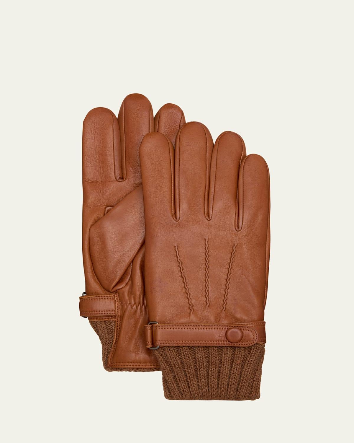 Mens Darius Cashmere-Lined Leather Gloves Product Image