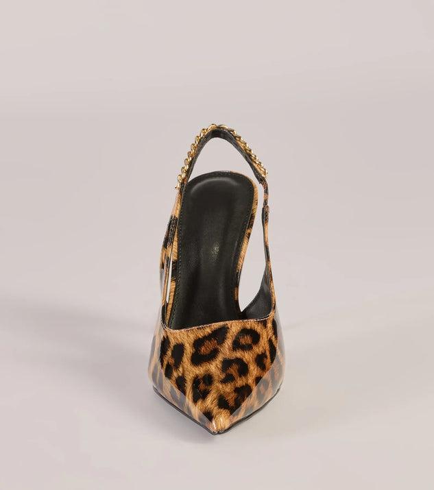 Wild Glam Leopard Print Slingback Pumps Product Image