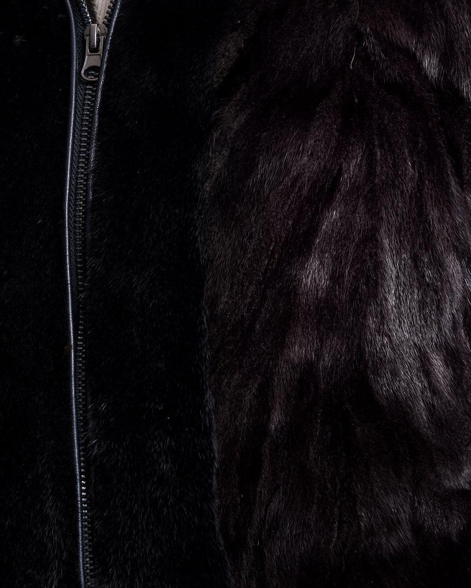 Hooded Mink Sections Jacket Product Image