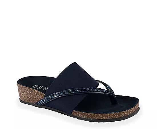 Italian Shoemakers Ziona Womens Thong Sandals Blue Product Image