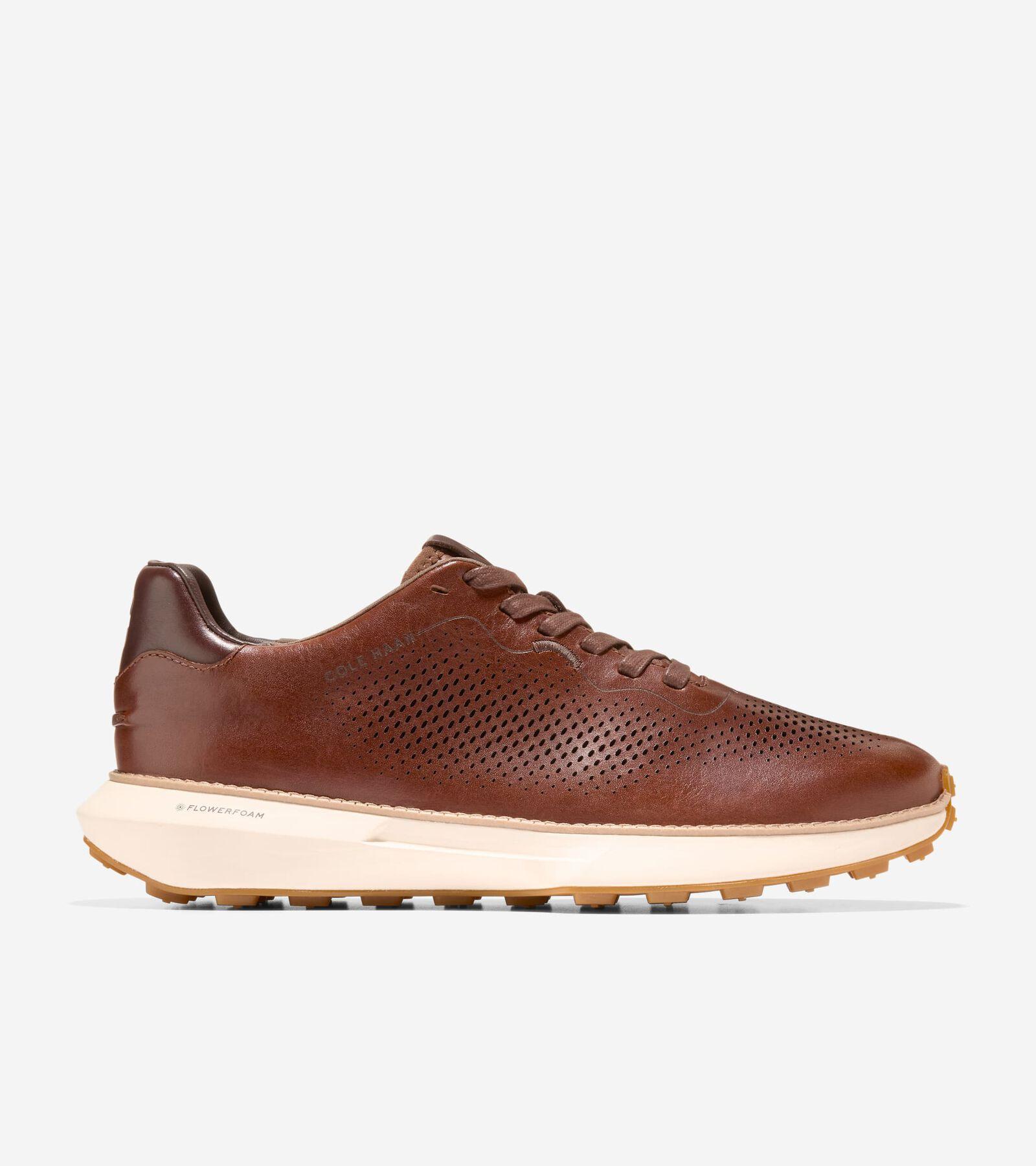 Cole Haan Mens GrandPr Ashland Laser Perforated Sneakers - Brown Size 9.5 Product Image