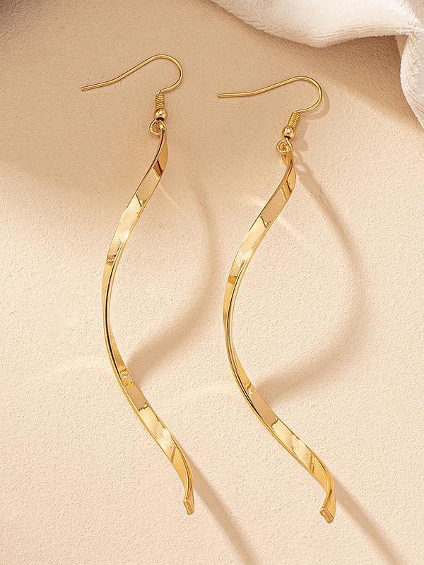 Solid Color Tasseled Spiral Eardrop Accessories Product Image