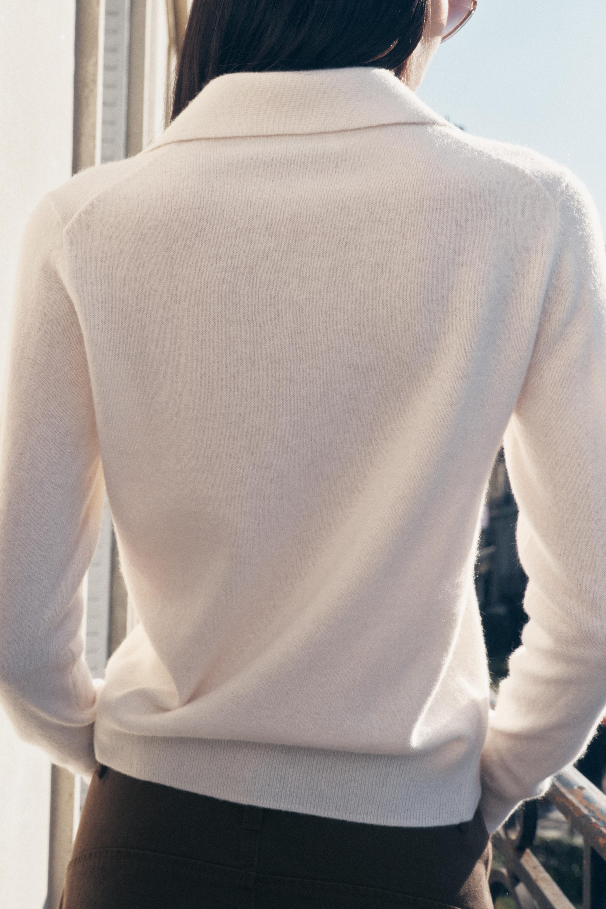 CASHMERE AND WOOL POLO SWEATER Product Image