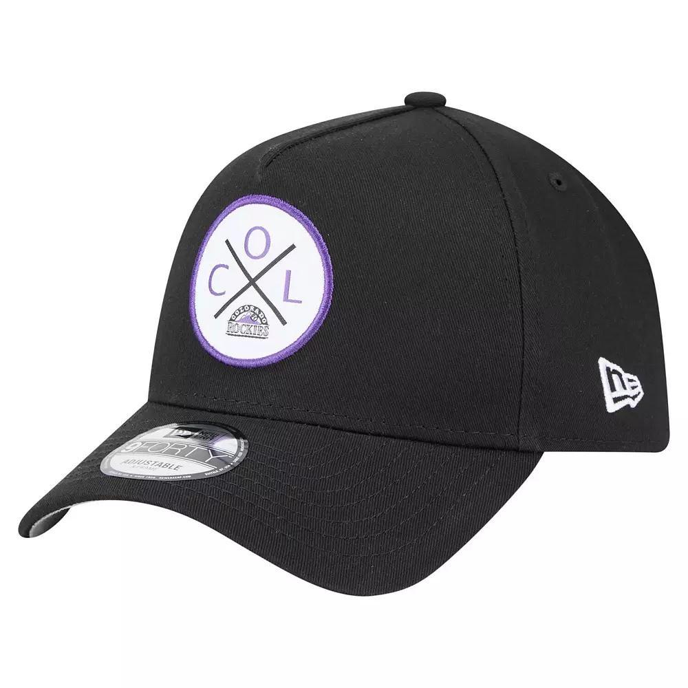 Men's New Era Black Colorado Rockies 9FORTY A-Frame Adjustable Hat Product Image