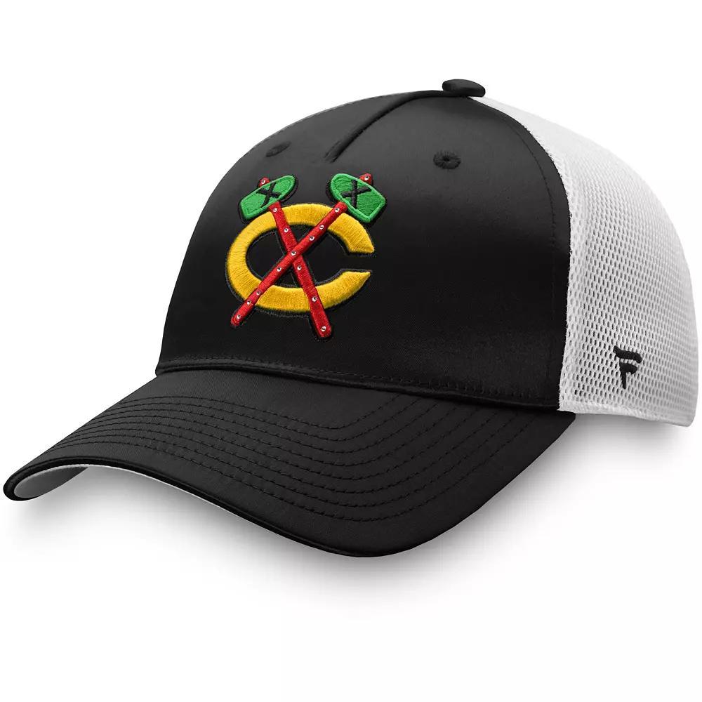 Women's Fanatics Branded Black Chicago Blackhawks Exclusive Trucker Snapback Hat Product Image