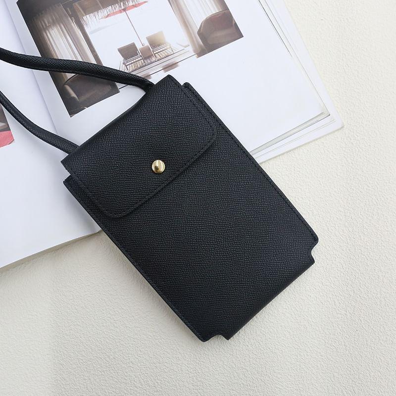 Plain Faux Leather Mobile Phone Crossbody Bag Product Image