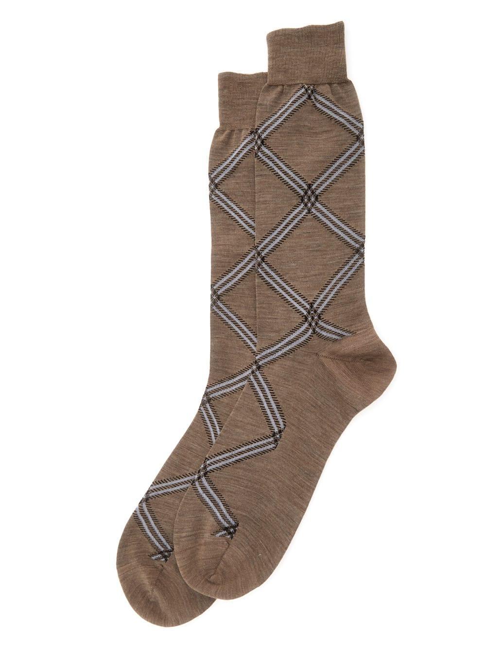 Intarsia-knit Logo Socks In Brown Product Image