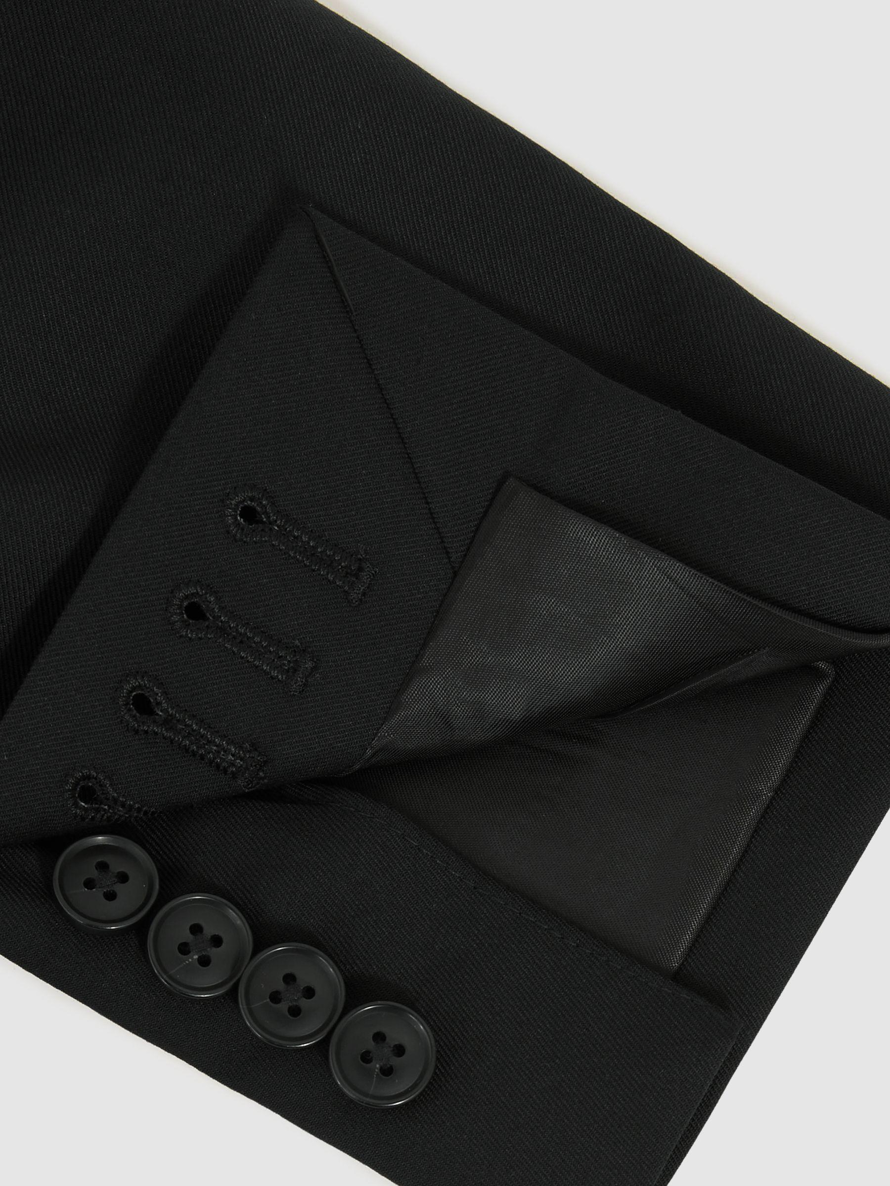 Wool-Blend Single-Breasted Suit Jacket Slim-Fit in Black Product Image