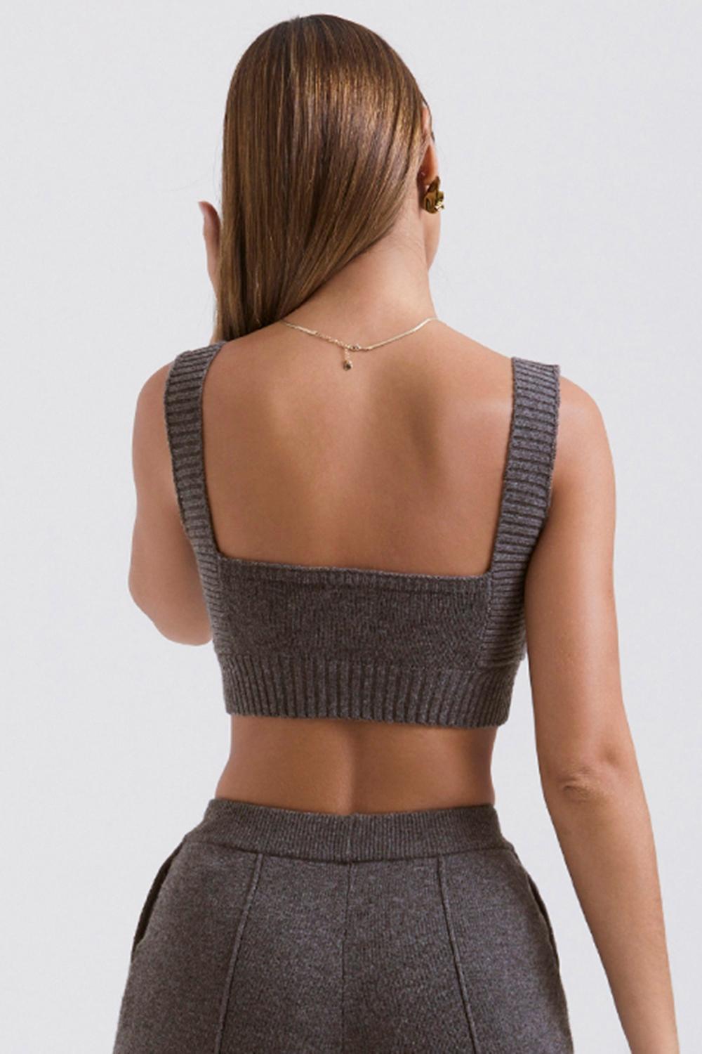 Sia Charcoal Cashmere Blend Bralette - SALE Product Image