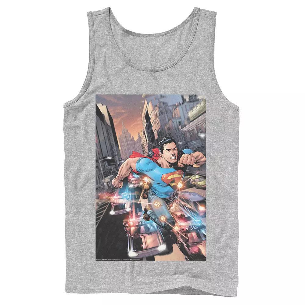 Men's DC Comics Superman Flashing Lights Poster Tank Top,  Product Image