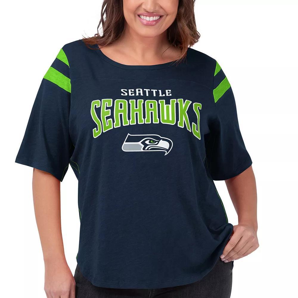 Women's G-III 4Her by Carl Banks Navy Seattle Seahawks Plus  Product Image