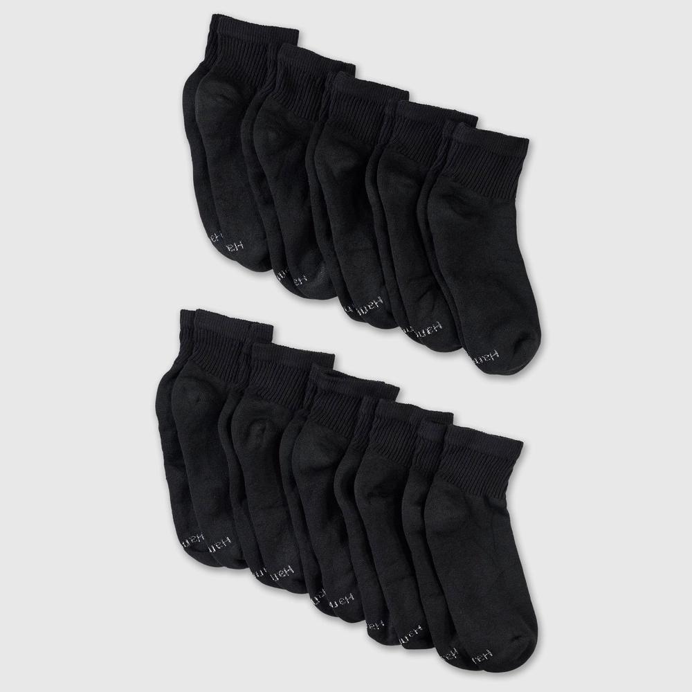 Hanes Womens Athletic Ankle Socks, Full Sole Cushion, 10-Pairs Black 5-9 Product Image