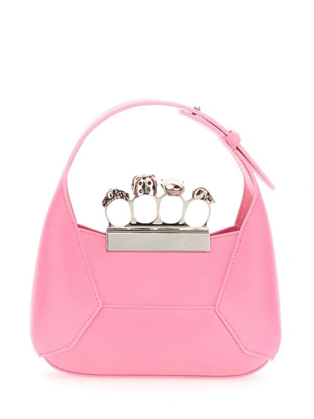 ALEXANDER MCQUEEN Jewelled Mini Hobo Bag In Pink Product Image