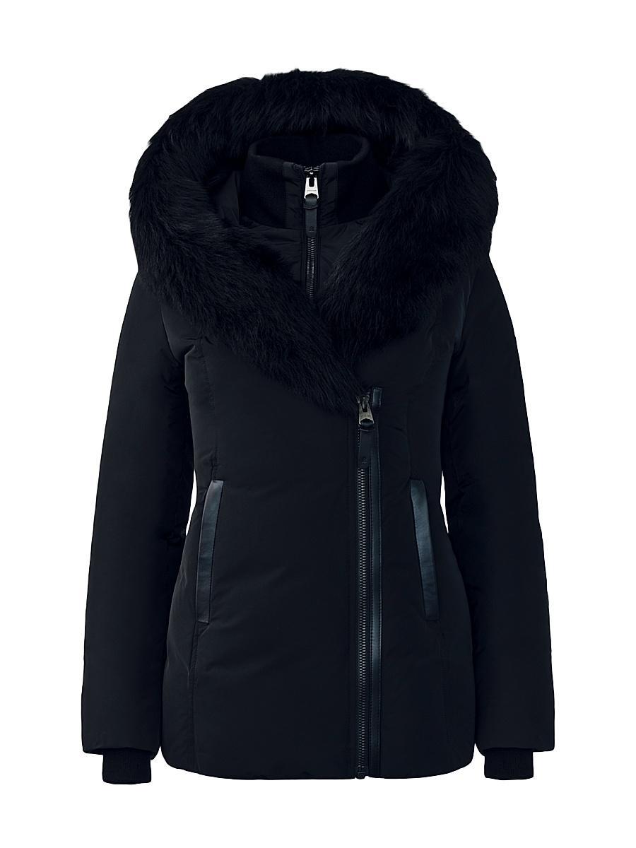 Womens Adali Shearling-Trimmed Down Coat Product Image