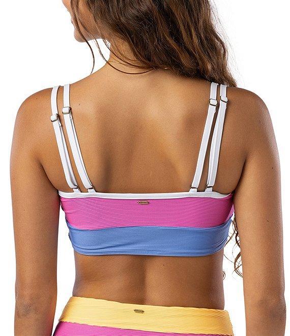 Rip Curl Block Party Spliced High Waist Back Ruched Hipster Swim Bottom Product Image
