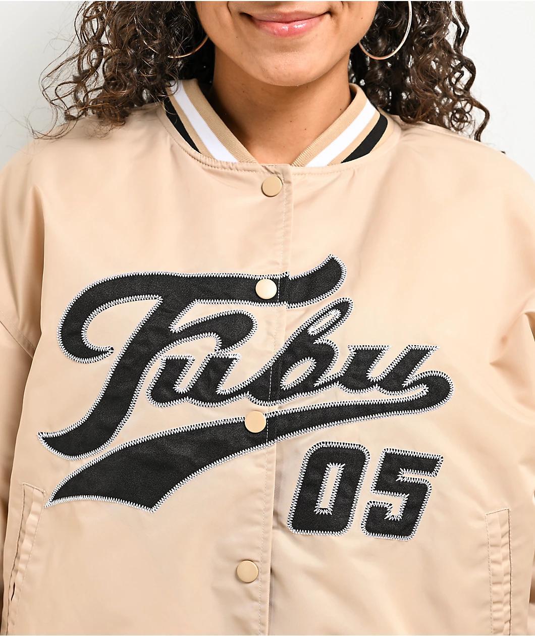 FUBU Logo Beige Varsity Jacket Product Image
