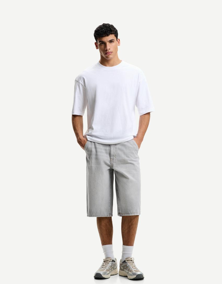 Denim skater Bermuda shorts Product Image