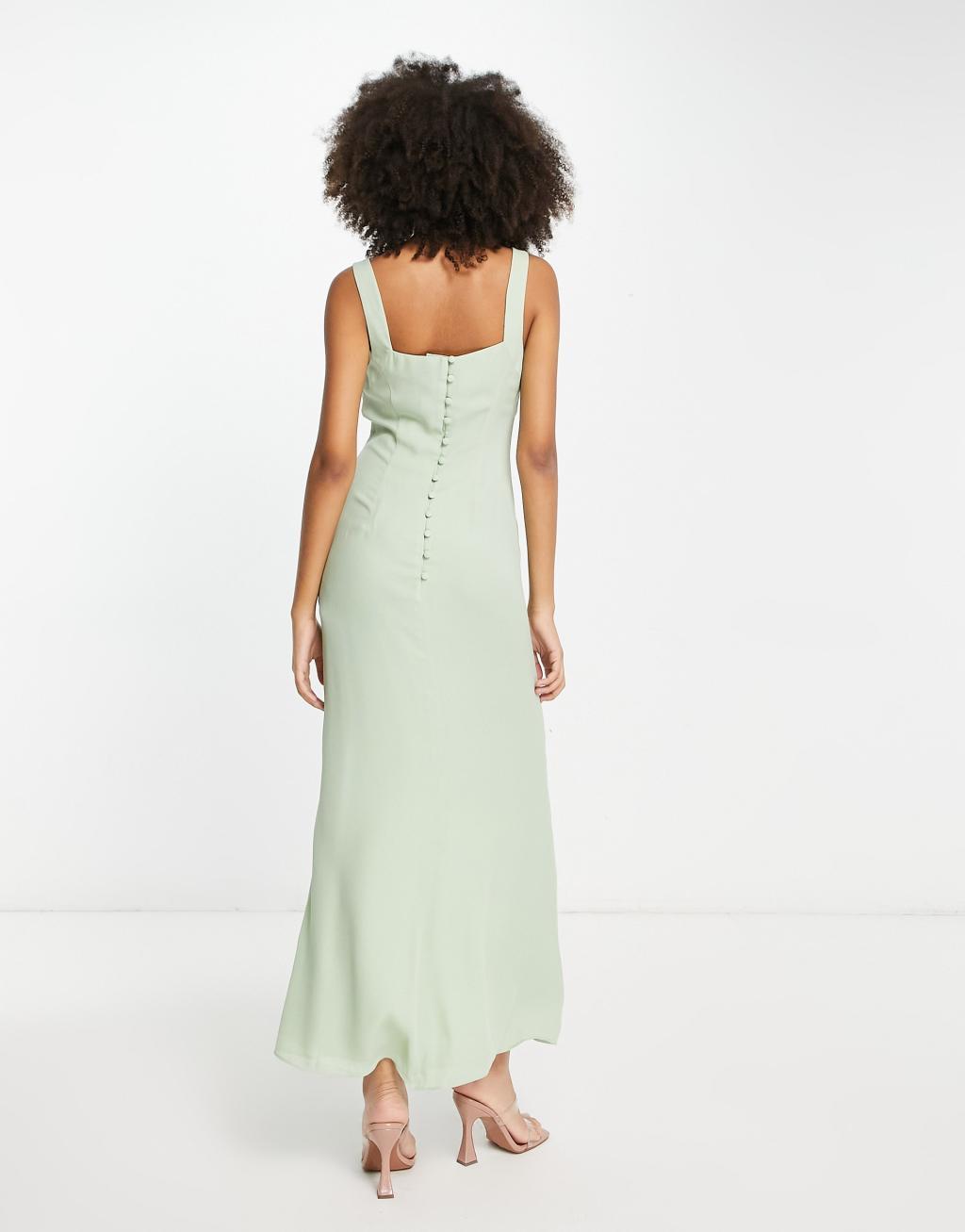 ASOS DESIGN Bridesmaid sweetheart button back detail maxi dress Product Image