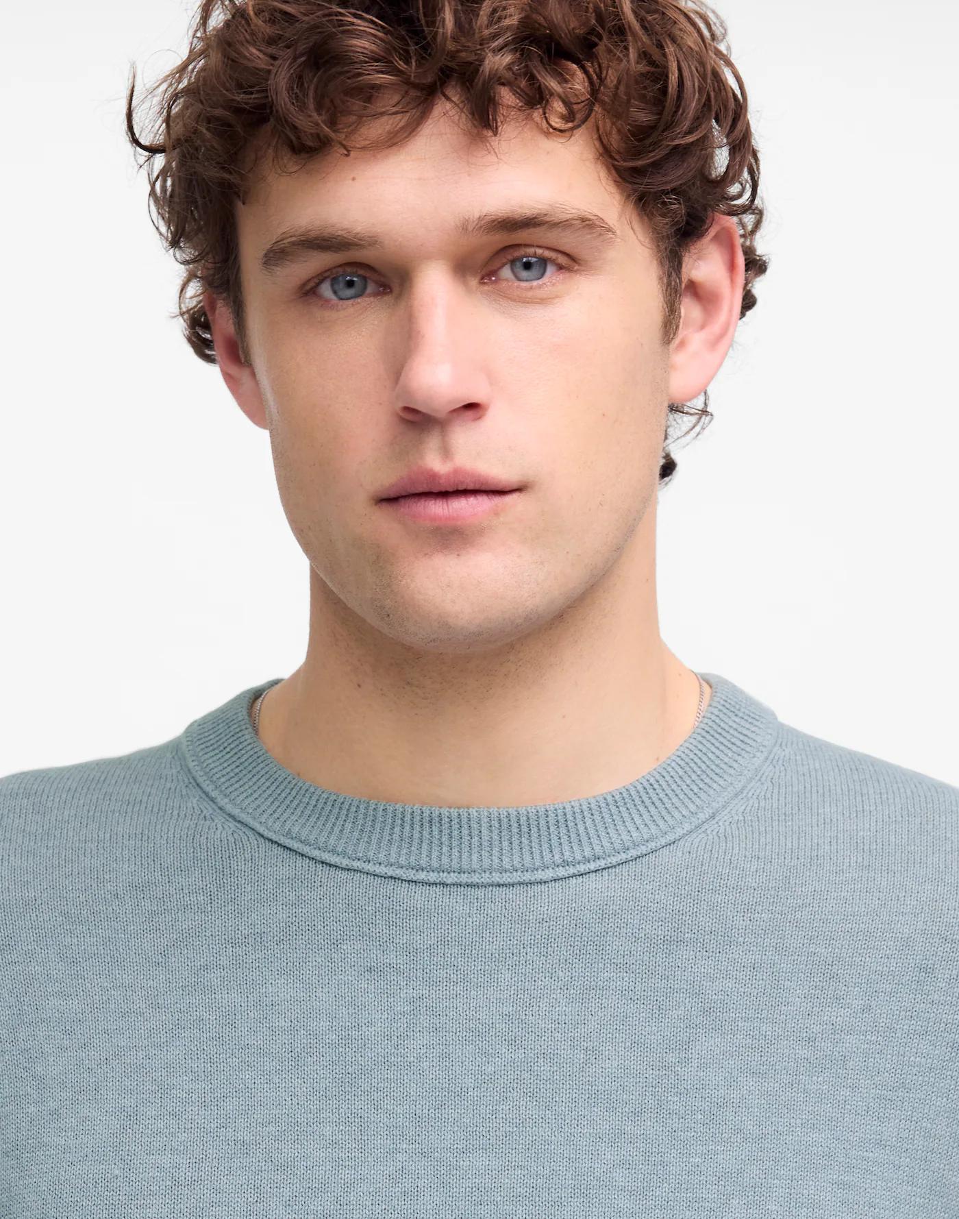 Crewneck Sweater in Lightweight Cotton-Linen Blend Product Image