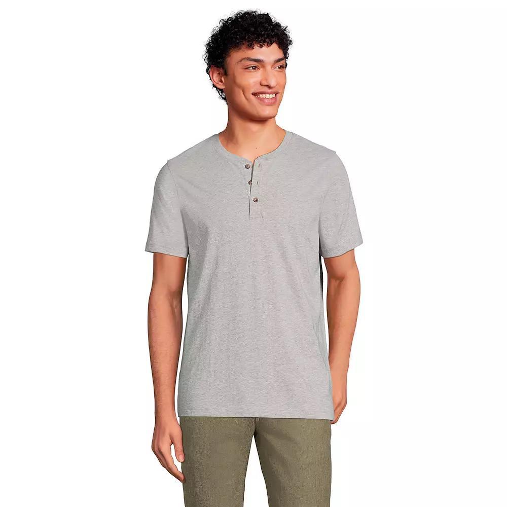 Men's Lands' End Short Sleeve Supima Jersey Henley Top,  Product Image