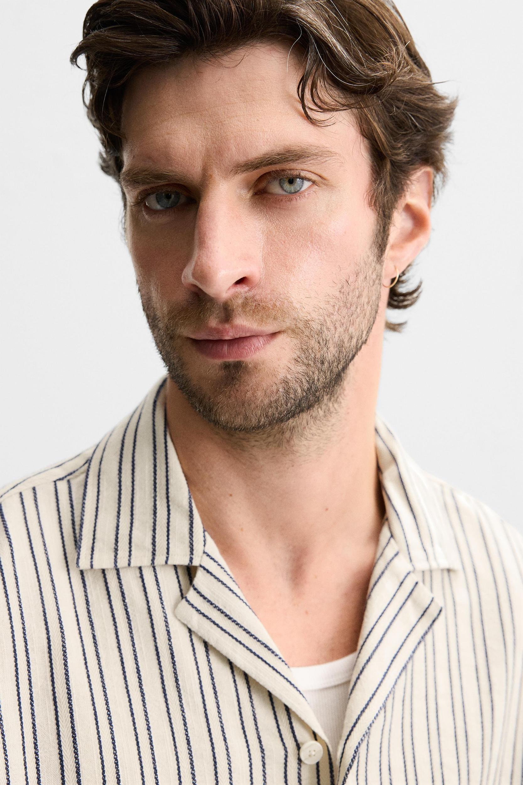 TEXTURED STRIPED SHIRT Product Image