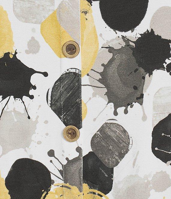 Ali Miles Plus Size Allover Spot Print Round Neck Elbow Sleeve Tunic Product Image