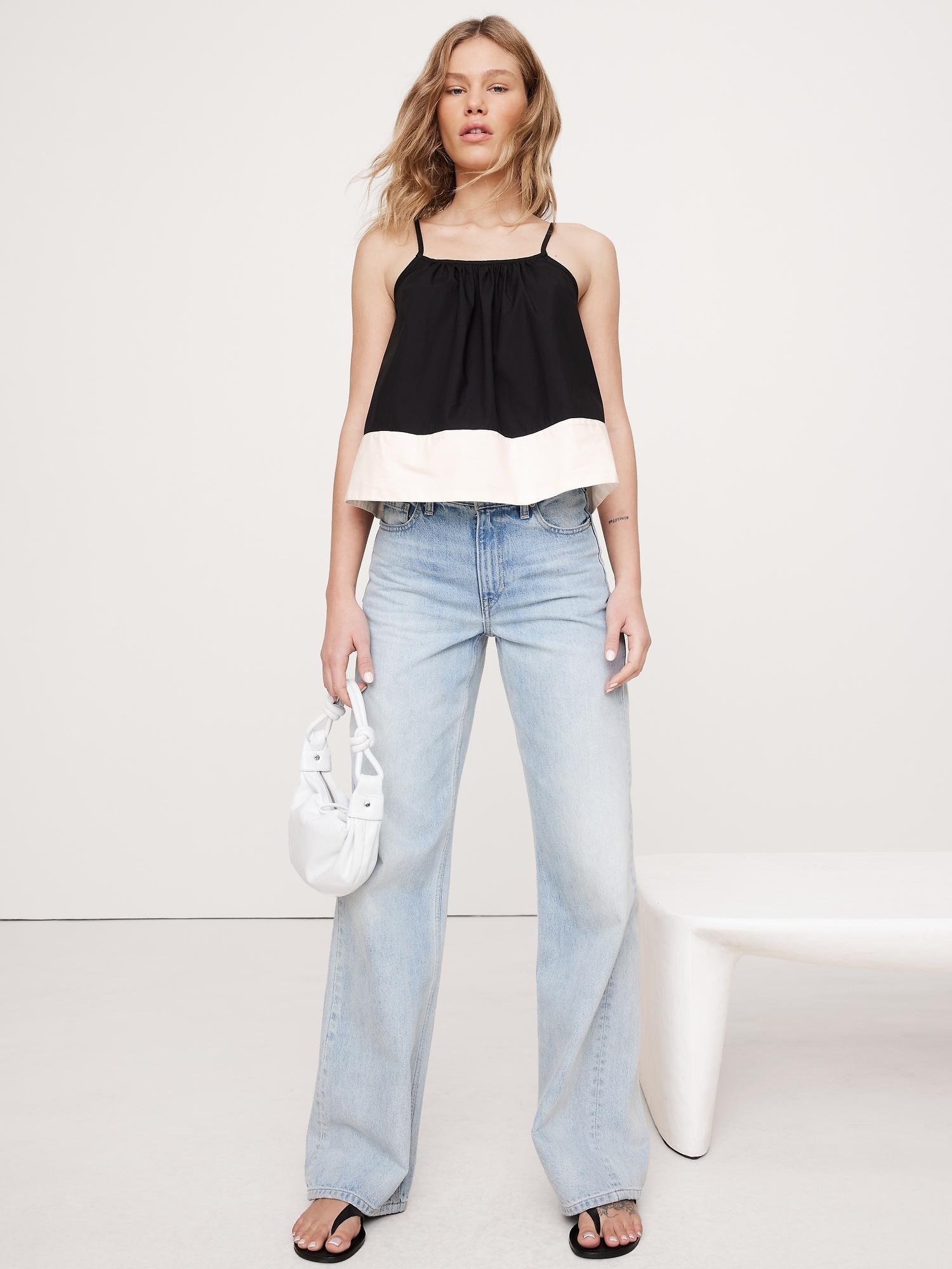 Color-Block Cotton Poplin Tank Product Image