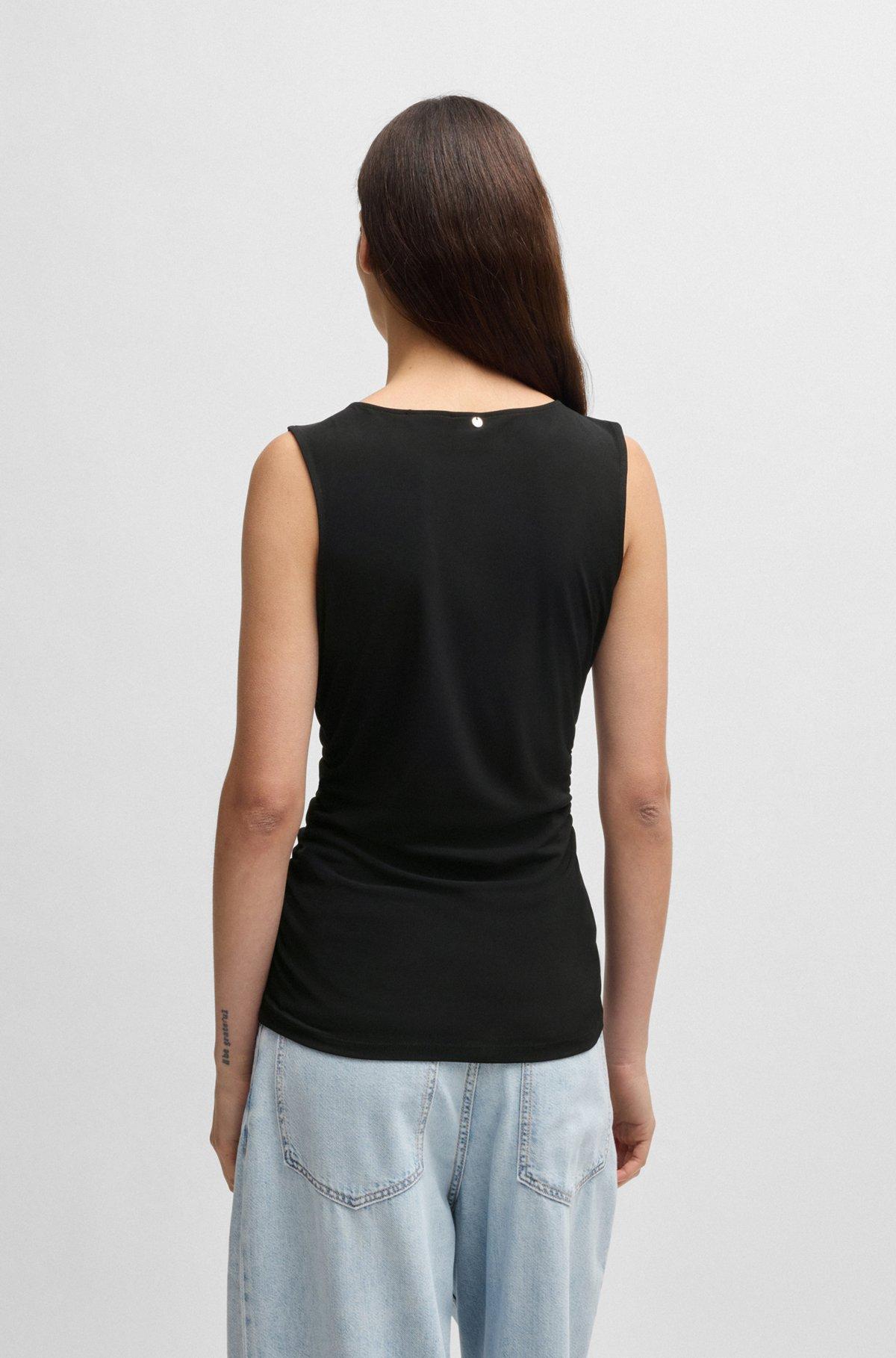 Jersey top with gathering and cut-out detail Product Image