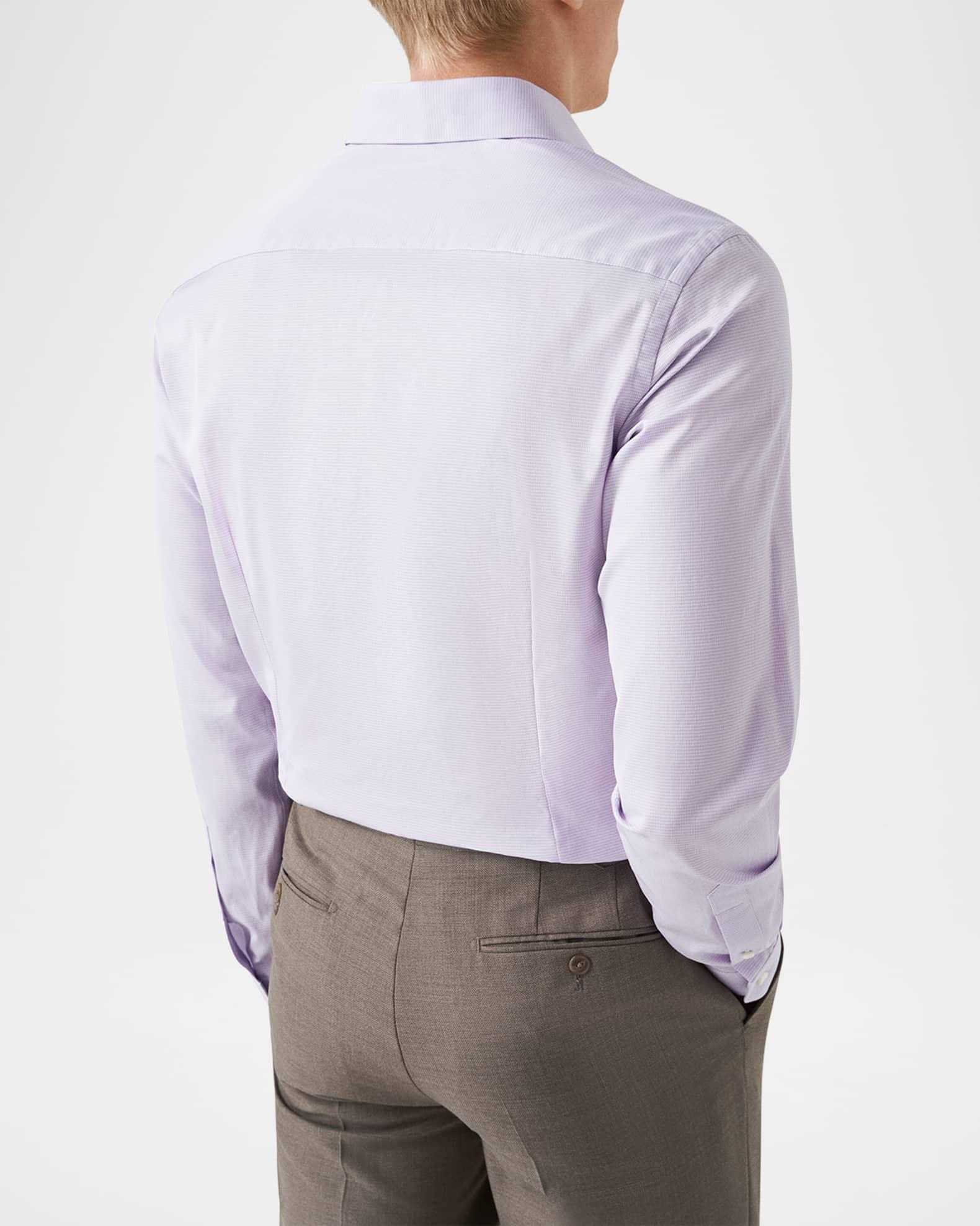 Men's Elevated Twill Micro-Houndstooth Contemporary-Fit Dress Shirt Product Image