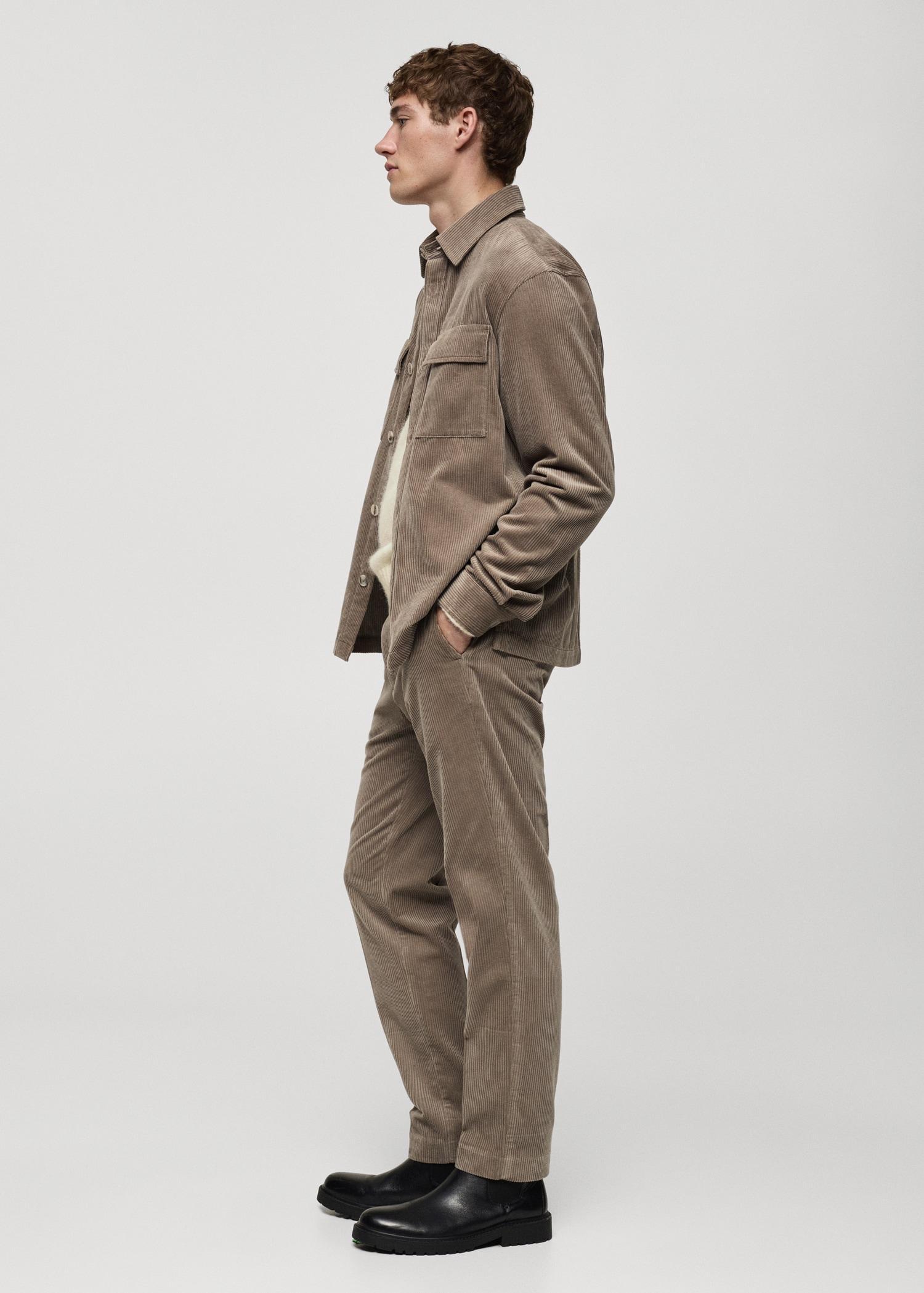 Corduroy regular-fit pants - Men | MANGO USA Product Image