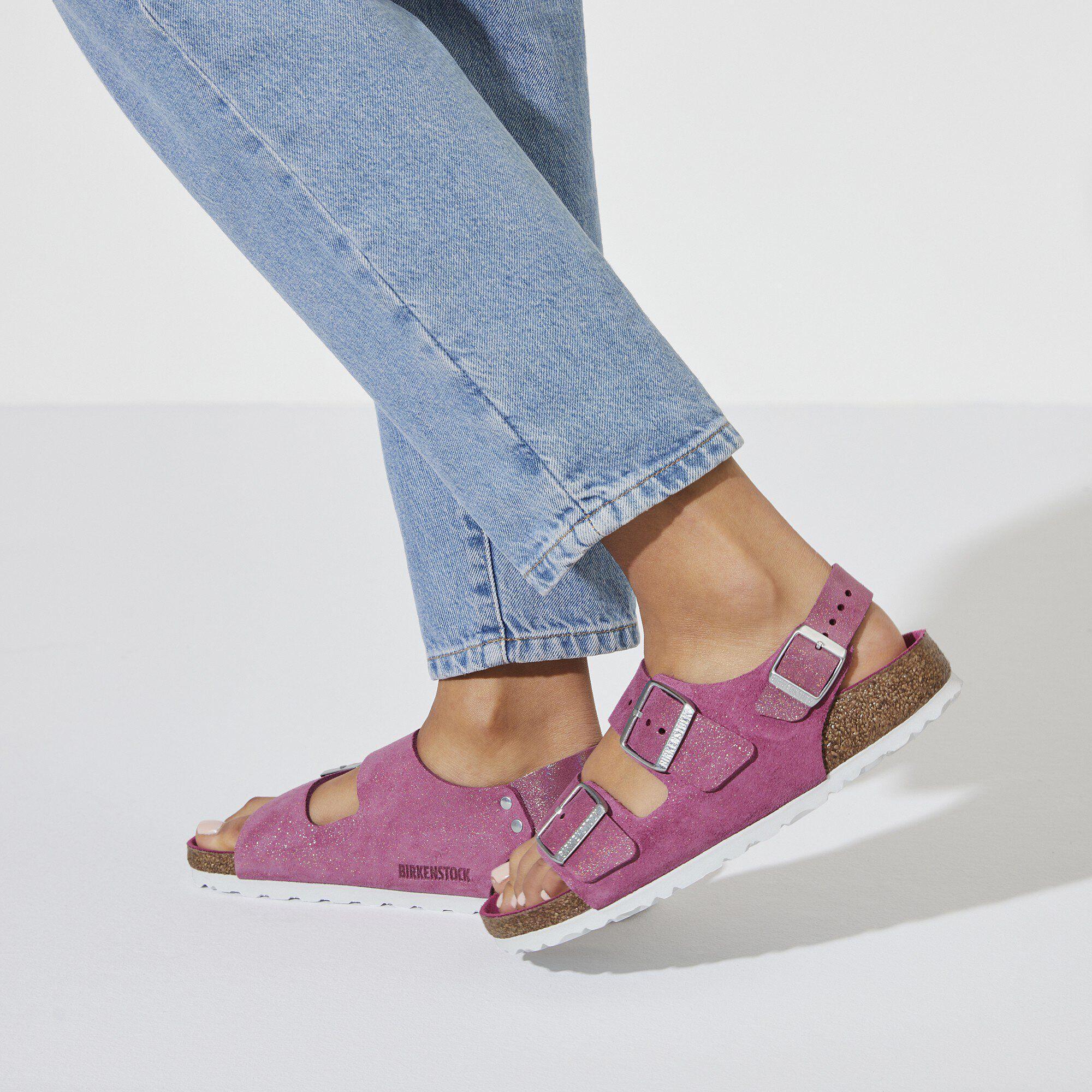 Milano Suede Leather Shimmering Fuchsia Product Image