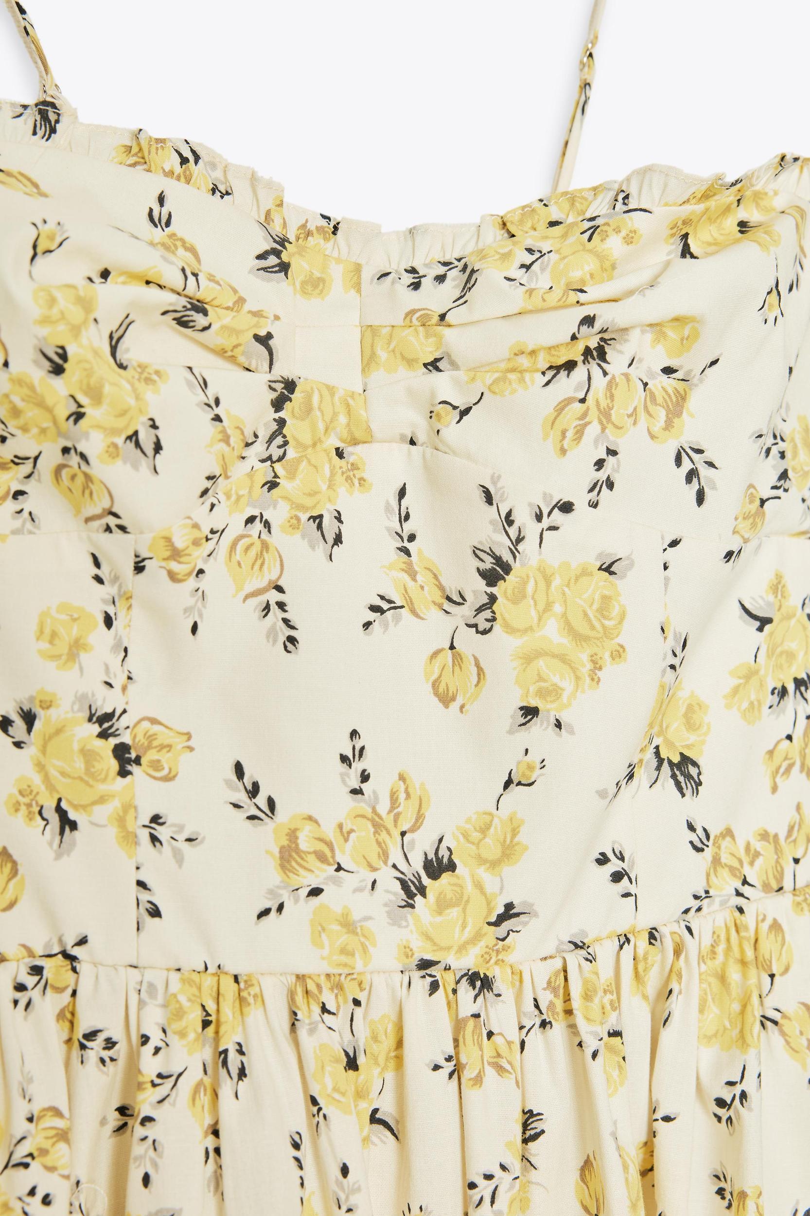 FLORAL PRINT POPLIN MIDI DRESS Product Image