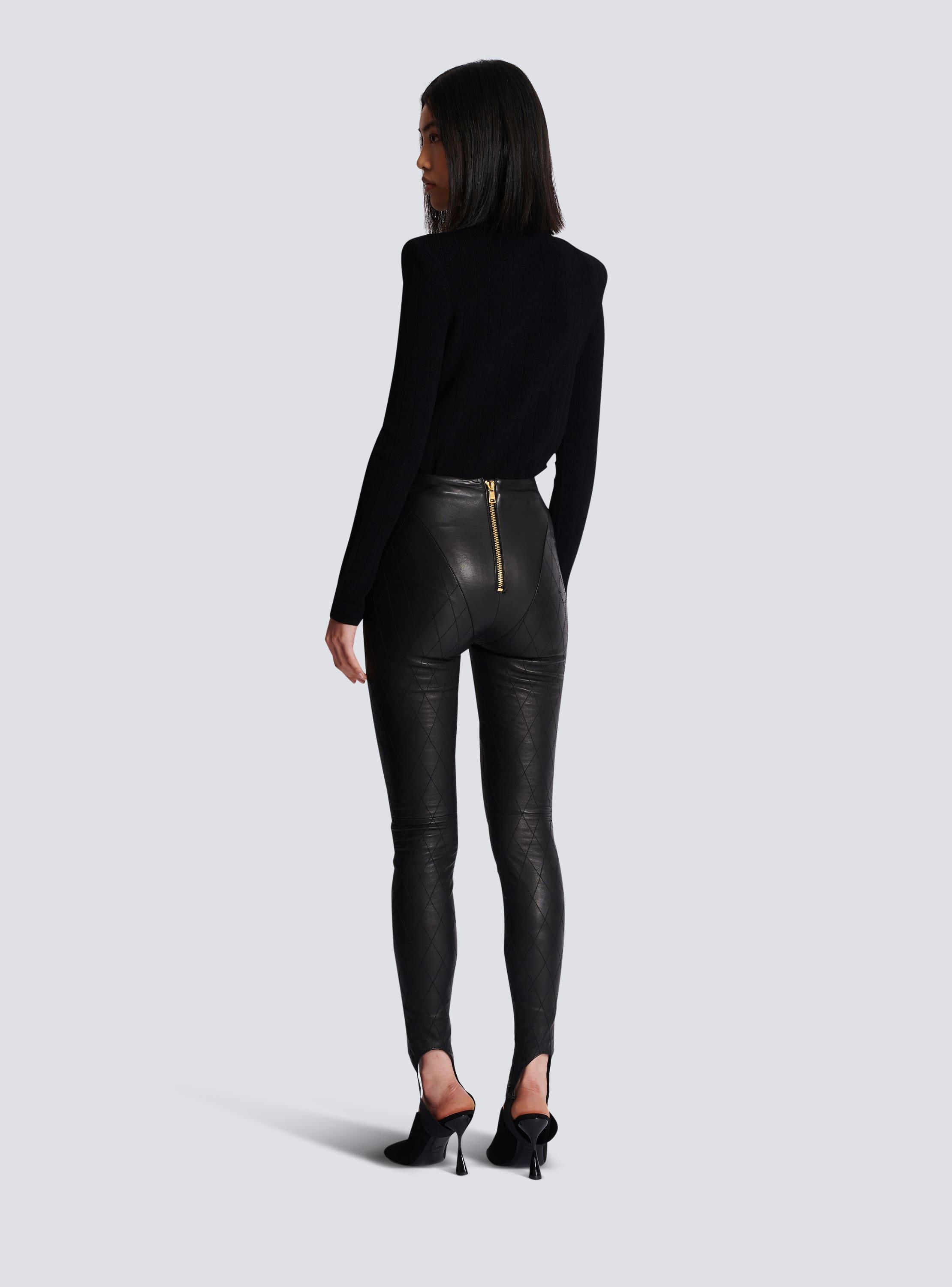 Topstitched leather leggings Product Image