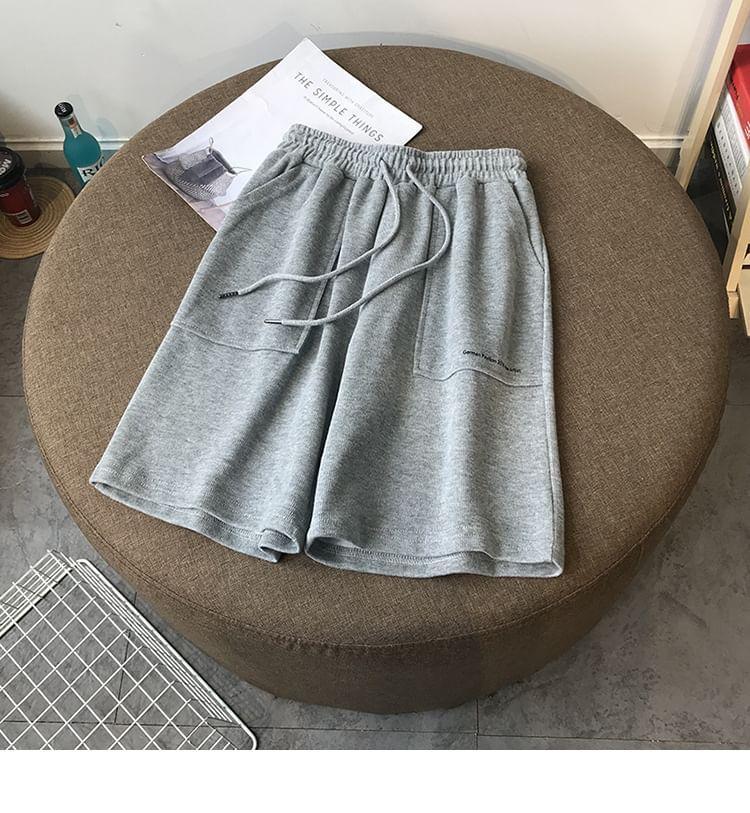 Drawstring Waist Plain Shorts Product Image