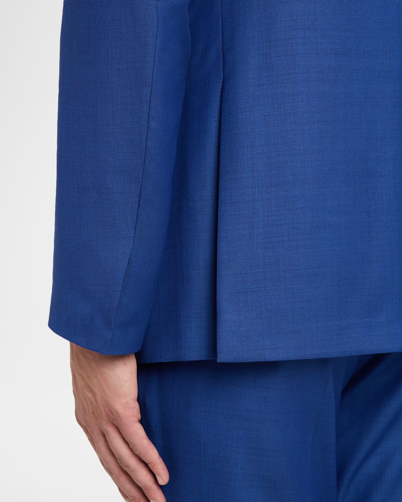 Men's Sharkskin Wool Peak-Lapel Suit Product Image