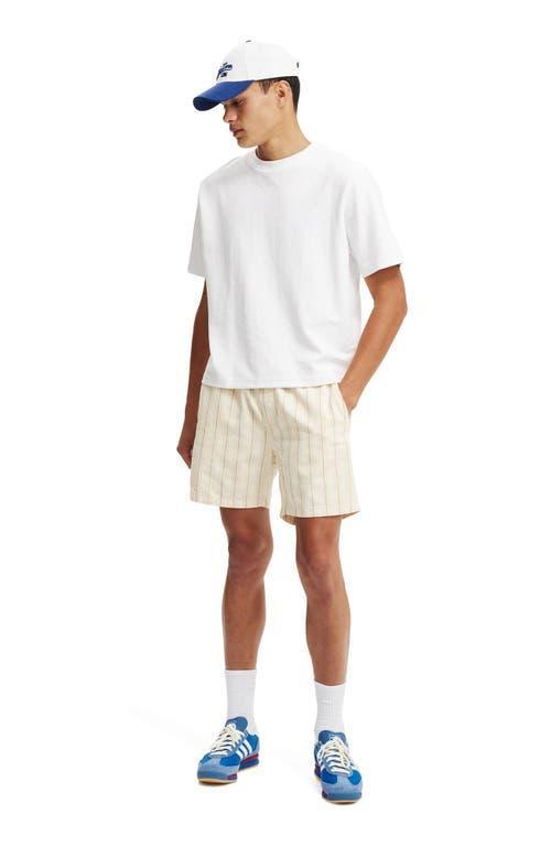 Cotton On Men's Easy Short in Lemon Stripe at Nordstrom, Size Small Product Image