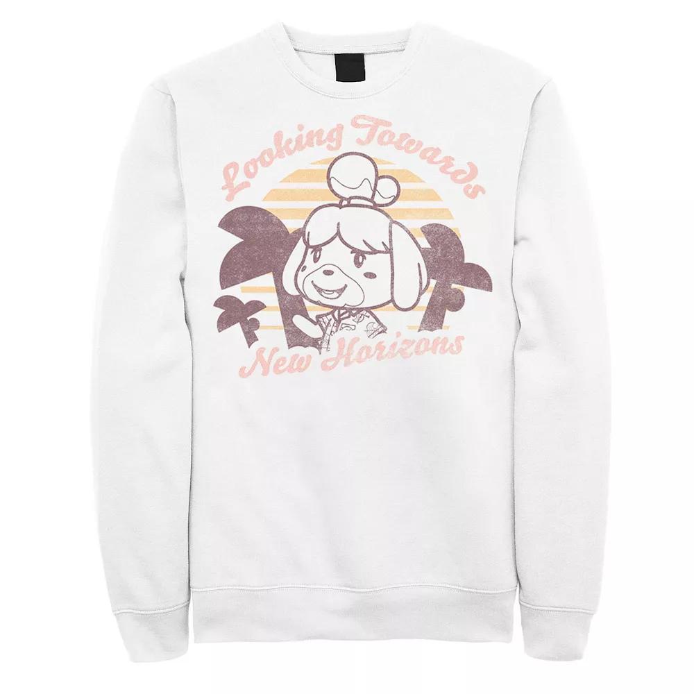 Men's Animal Crossing: New Horizons Isabelle Sunset Sweatshirt, Size: 3XL, White Product Image