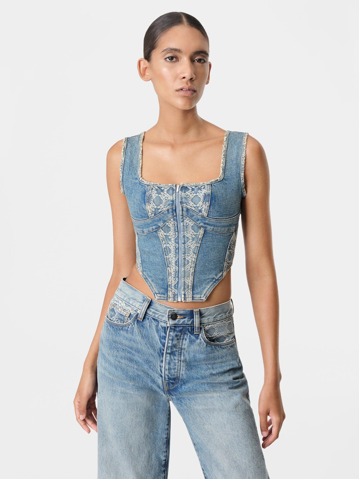 WOMEN - WOMEN'S MA QUAD CORSET TOP - Classic Mid Indigo Female Product Image