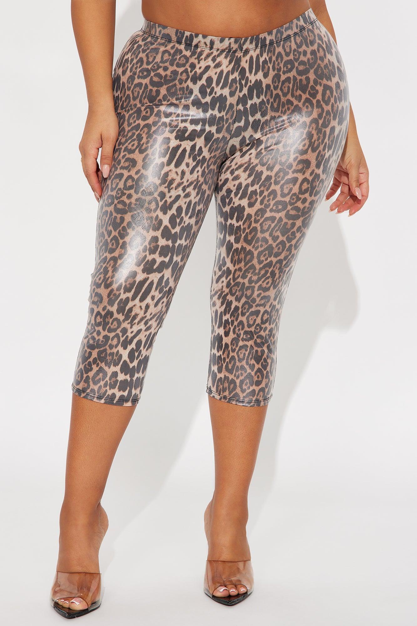 Catch An Attitude Coated Leopard Capri Legging - Leopard Female Product Image